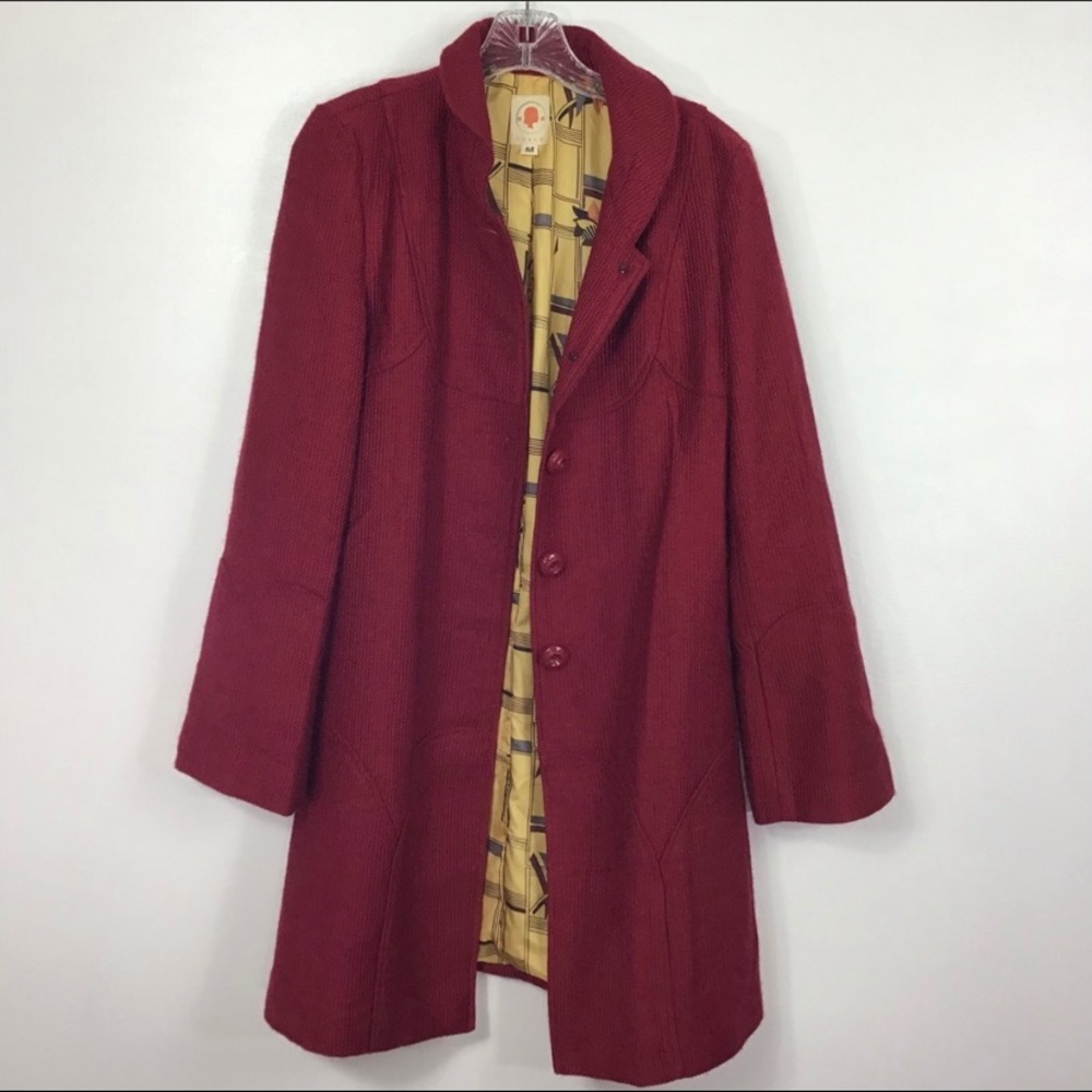 ModCloth Tulle Burgundy Red Jacket M - Picture 1 of 5